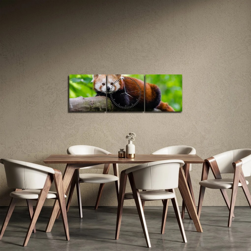 A vörös panda képe (órával) (90x30 cm)