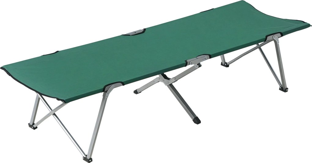 Outsunny Hordozható Kempingszék Fém Vázal 136 kg Teherbírással Tengerpartra és Túrázáshoz 193x64x40 cm Zöld | Aosom