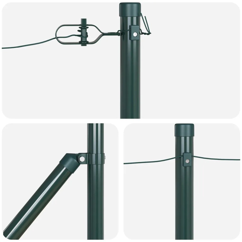 Kerítésoszlopok Spikekkel 52 db Ø32 mm 60 cm Galvanizált Acél