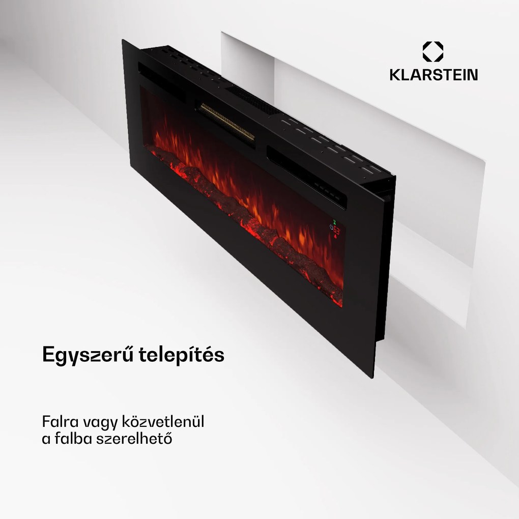 Klarstein Galeras 152, elektromos fali kandalló, 1800 W, LED