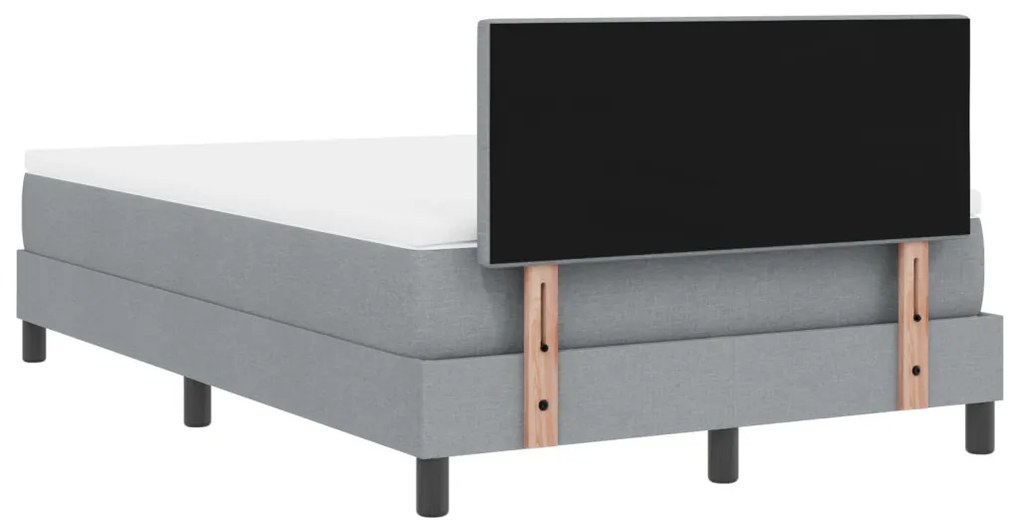Box Spring Ágy matraccal világosszürke 120x190 cm szövet