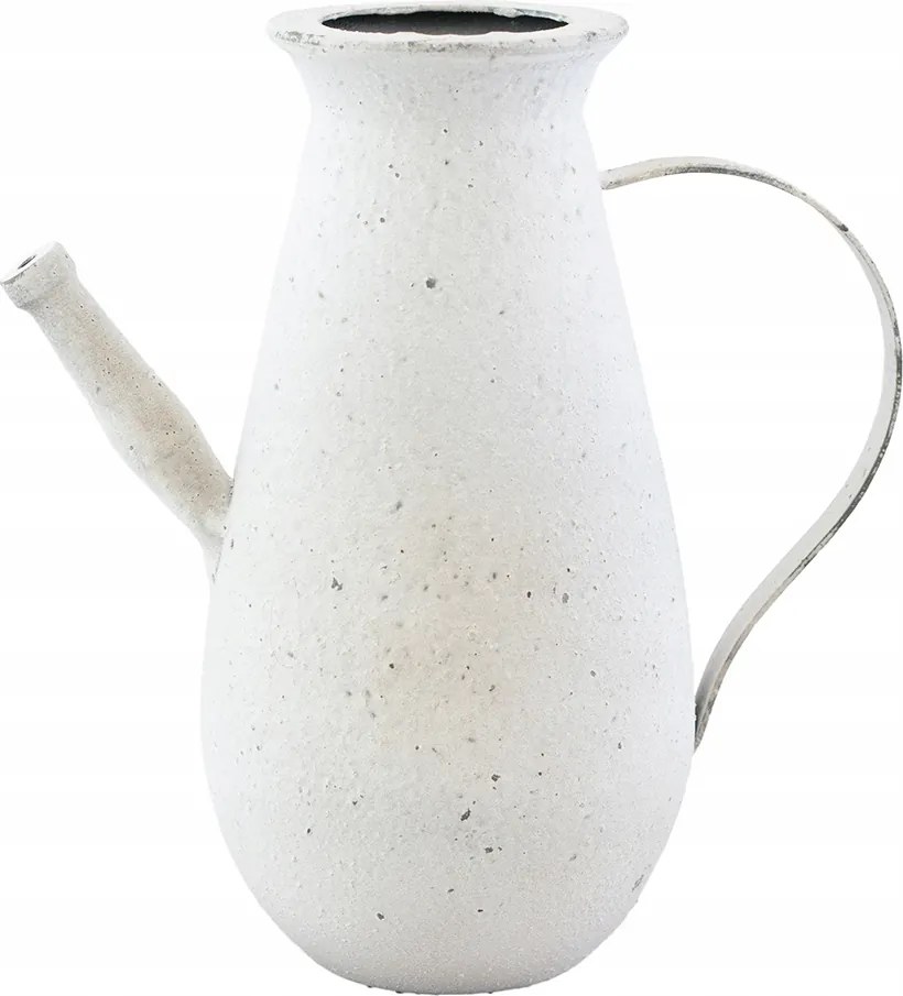 Fehér Fém Váza Kanna Alakú szárított virágokhoz, kis csokrokhoz