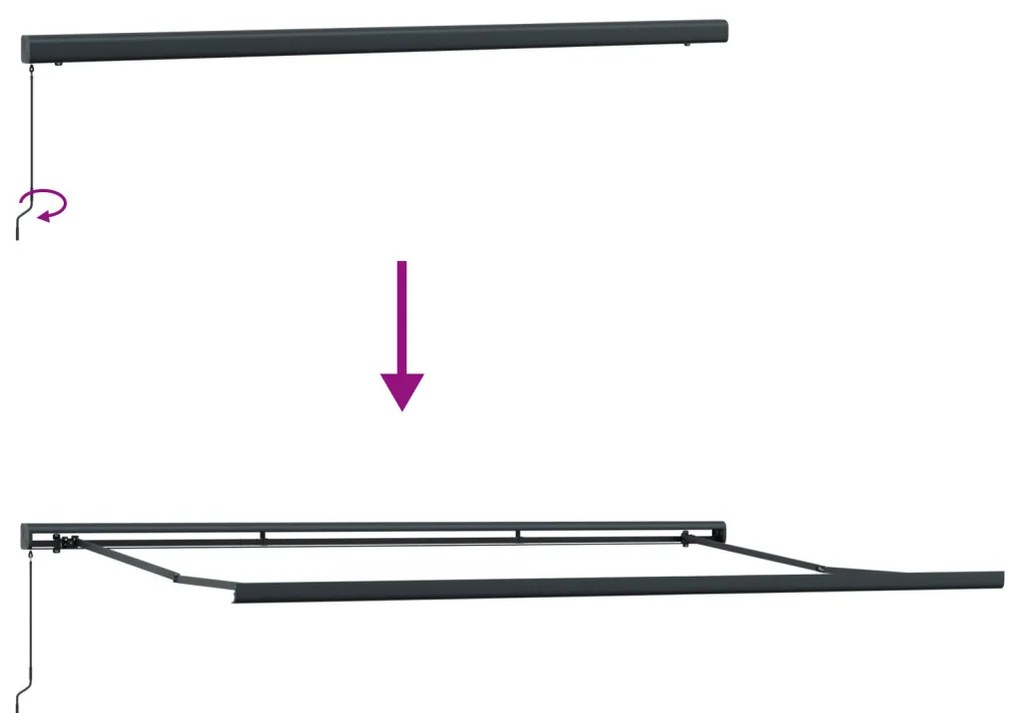 Manuálisan behúzható napernyő kék és fehér 500x300 cm