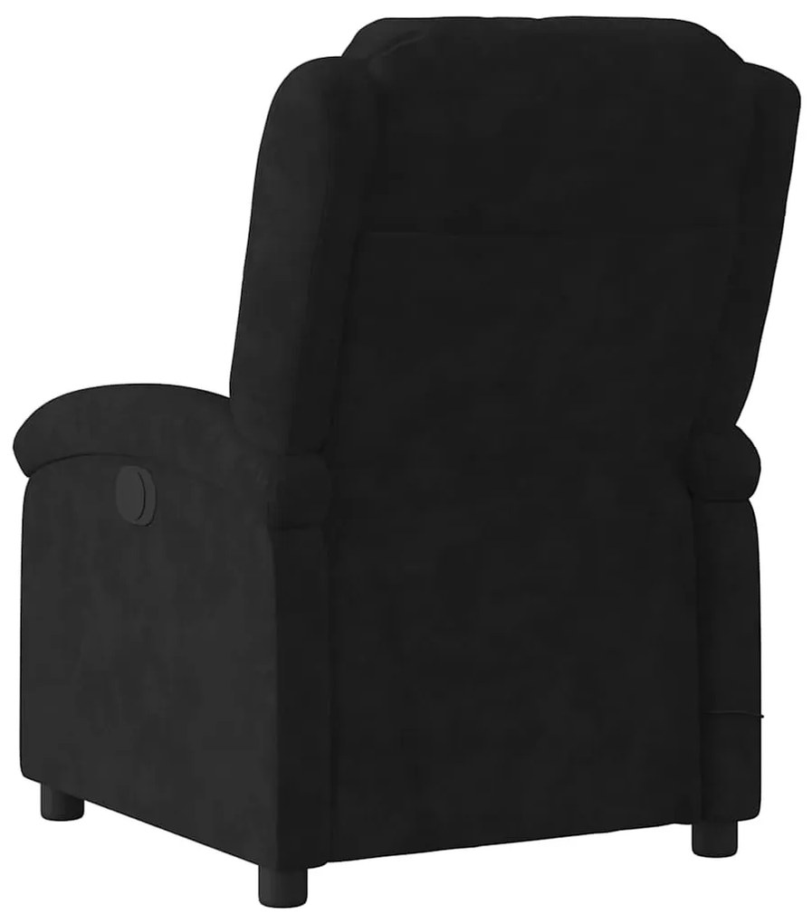 fekete bársony dönthető masszázsfotel