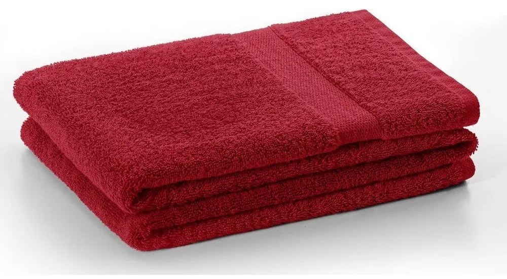 Piros frottír pamut törölköző és fürdőlepedő készlet 4 db-os Marina – DecoKing