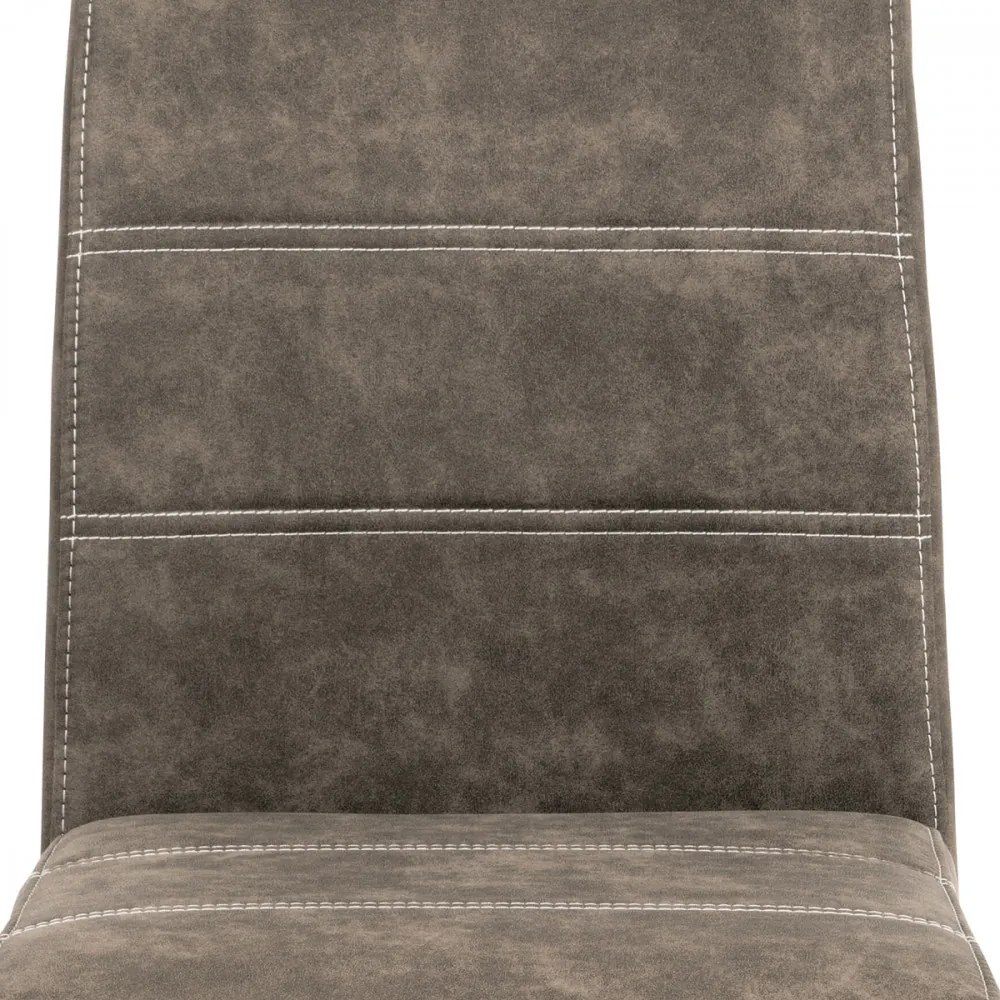Scaun modern de luat masa cu bază de sanie de culoare maro Hc-483