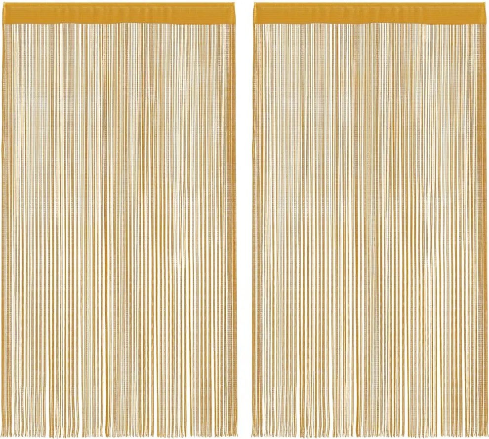vidaXL 2 db arany zsinórfüggöny 140 x 250 cm