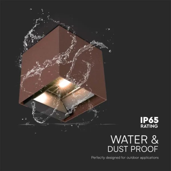 LED Napelemes érzékelős fali lámpa LED/9W/3,7V IP65 4000K barna