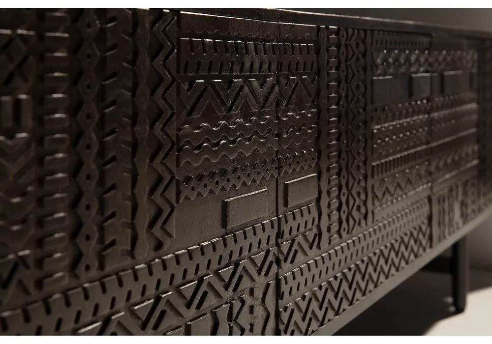 Sötétbarna mangófa TV-állvány 145x48x40 cm Kalai – MOME