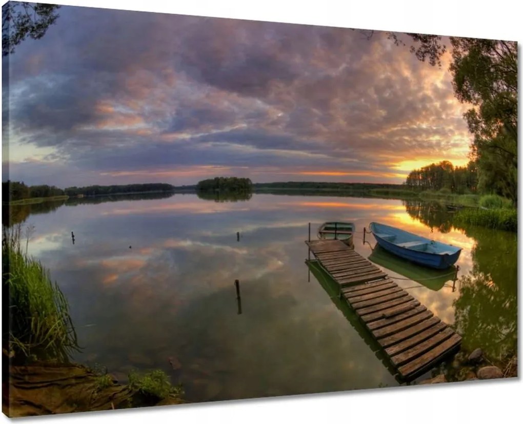 Vászonkép 70x50 Naplemente Wolsztyn