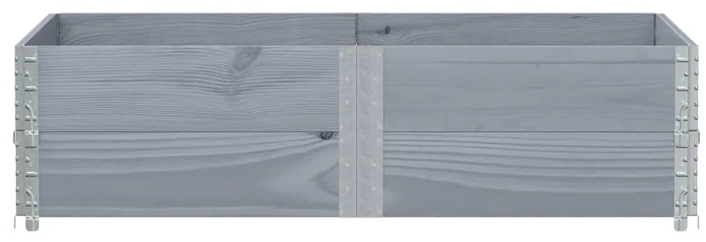 szürke tömör fenyőfa kerti növénytartó 150 x 100 cm