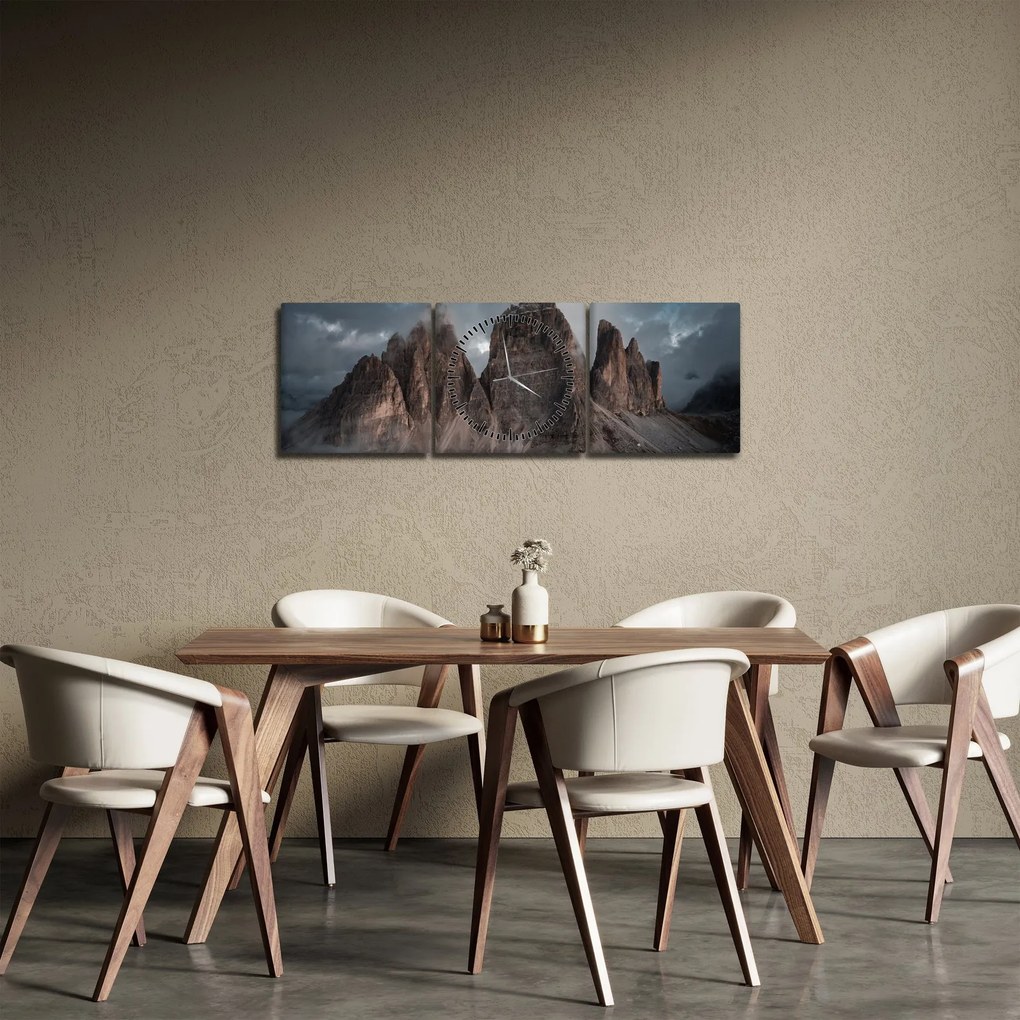 Kép - Három fogak, olasz Dolomitok (órával) (90x30 cm)