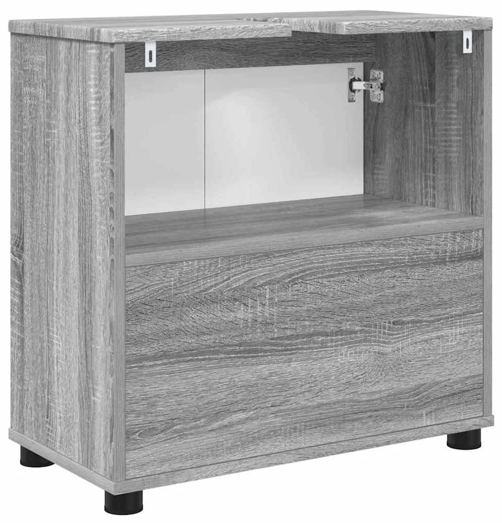 Fürdőszoba mosdószekrény Szürke Sonoma 60 x 30 x 60 cm Faanyag
