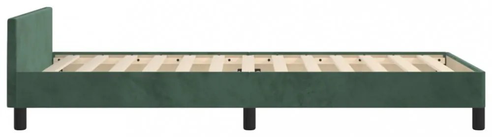 sötétzöld bársony ágykeret matrac nélkül 90x190 cm