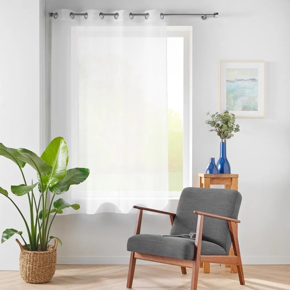 Fehér voile fényáteresztő függöny 140x180 cm Lissea – douceur d'intérieur