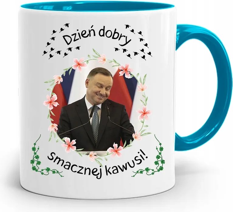 Duda András Kék Elnöki Bögre Neked, fényképes nyomattal