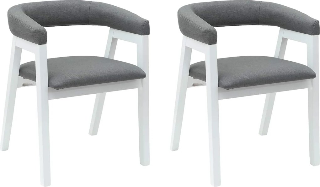 vidaXL Étkező Székek 2 pcs Fehér 54 x 57 x 73 cm Tömör Gumi Fa
