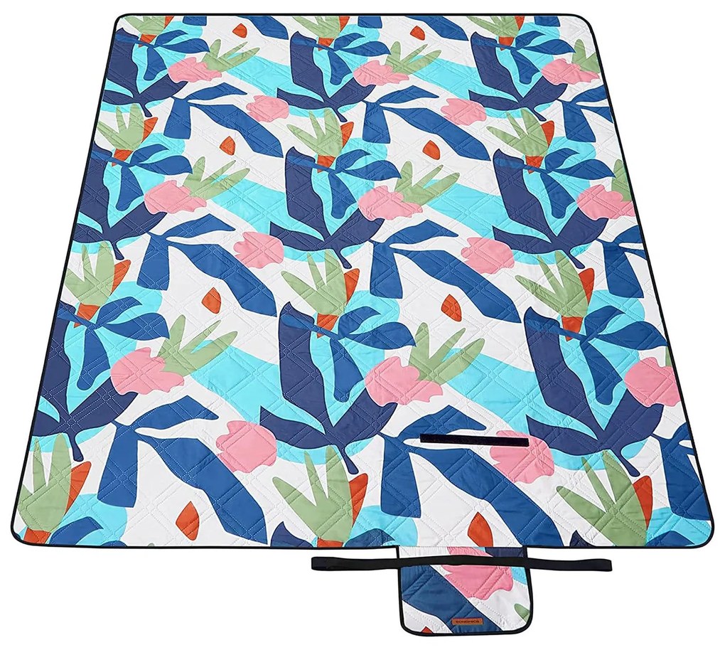 XXL piknik takaró, strand szőnyeg 300 x 200 cm színes levelek