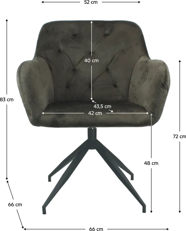 Forgószék, szürkésbarna barna/fekete, VELEZA NEW