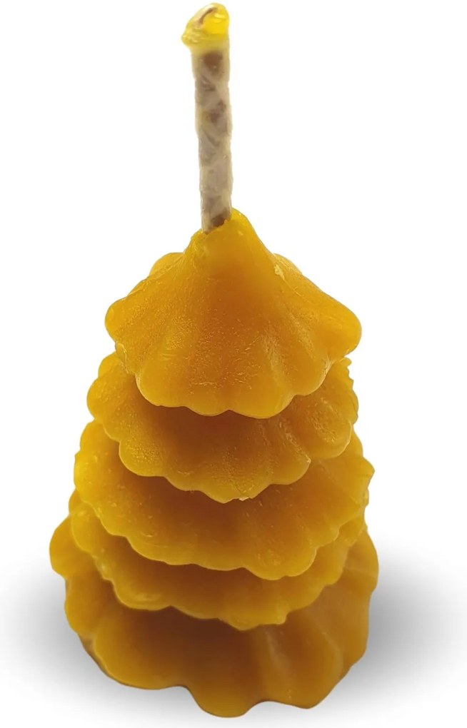 Karácsonyi díszes dekoratív méhviasz gyertya "karácsonyfa"