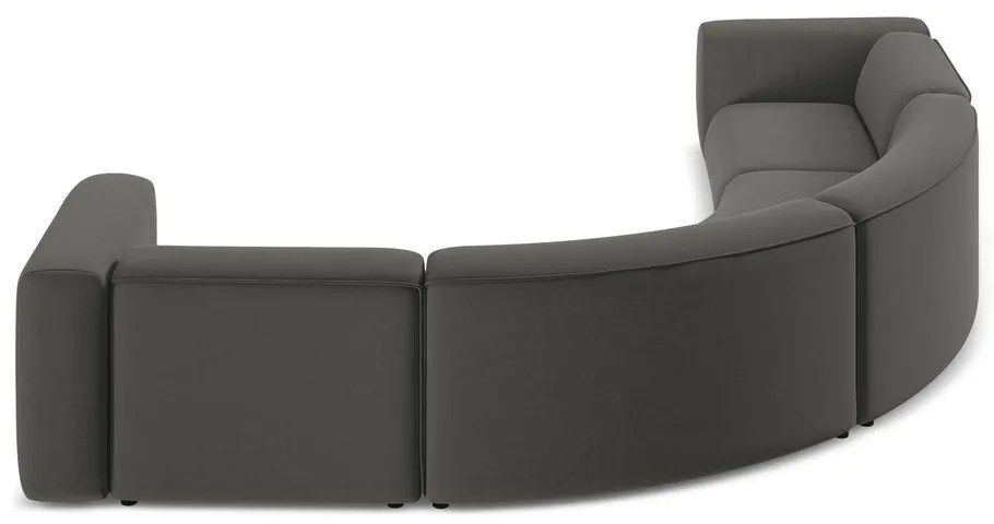 Szürke bársony sarokkanapé Ekahi – Makamii