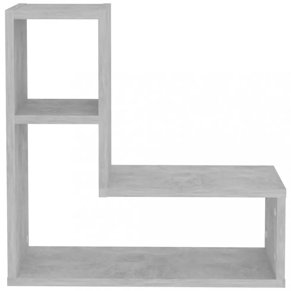 2 db betonszürke szerelt fa fali polc 50 x 15 x 50 cm