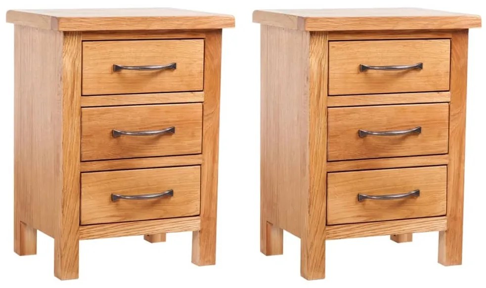 2 db tömör tölgyfa éjjeliszekrény 40 x 30 x 54 cm