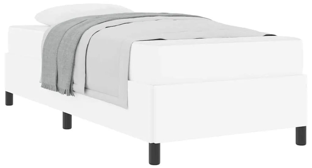 Ágykeret matraccal matracmal Fehér 100 x 200 cm Műbőr