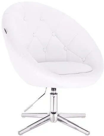 HC8516CROSS Fehér modern műbőr szék krómozott lábbal