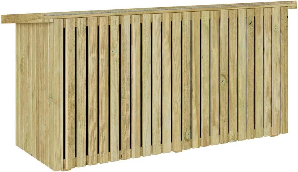 vidaXL Kerti Tároló Doboz tárolóval Természetes 119 x 44 x 58,5 cm