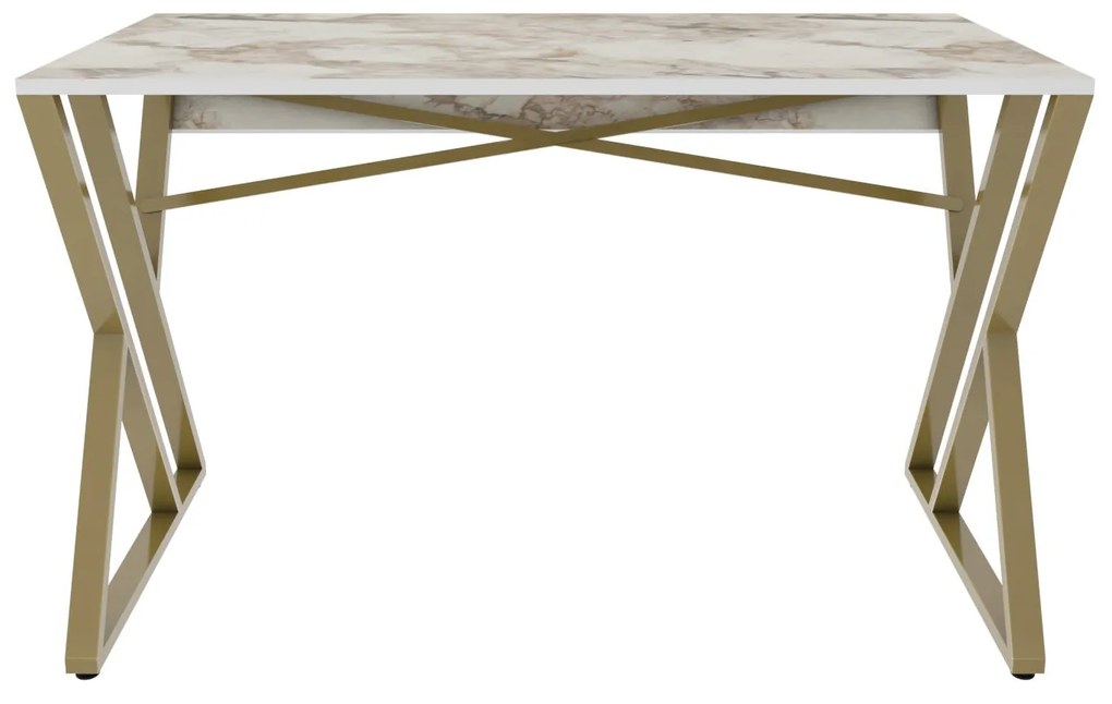 Íróasztal Gyza - White, Gold