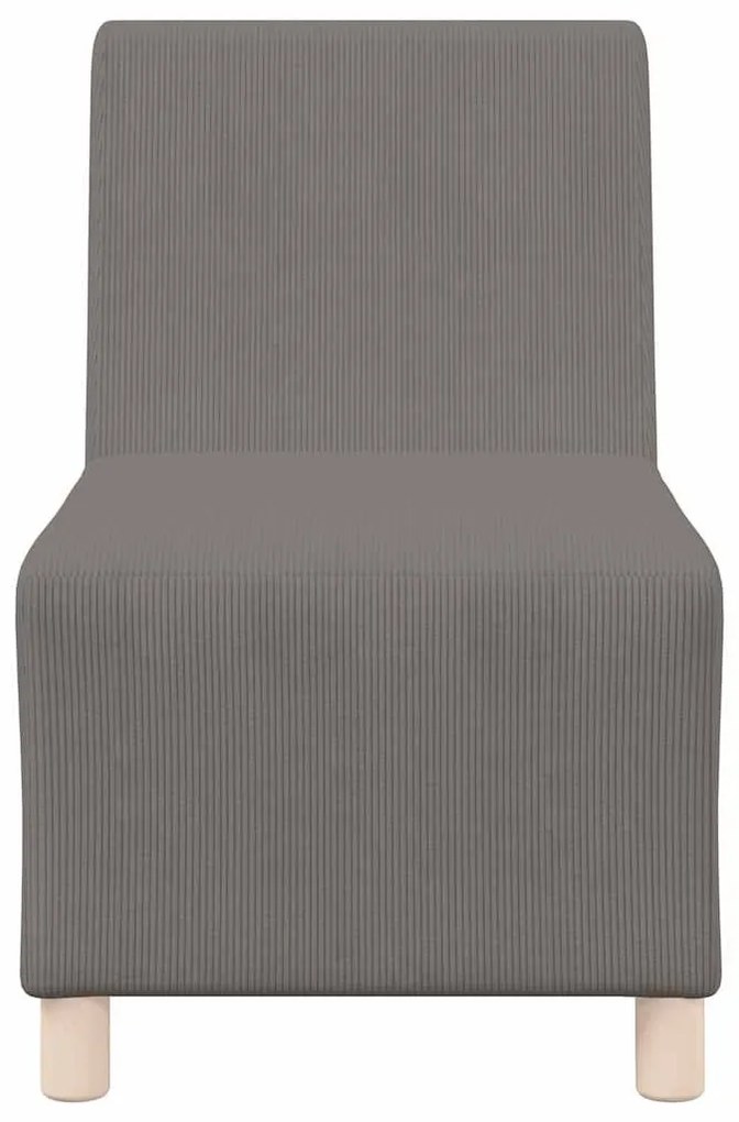 világosszürke kordbársony szövet kanapéfotel 55 cm