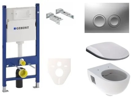 Fali WC szett Geberit előtétfalas szereléshez + Geberit Selnova WC SIKOGES7S3