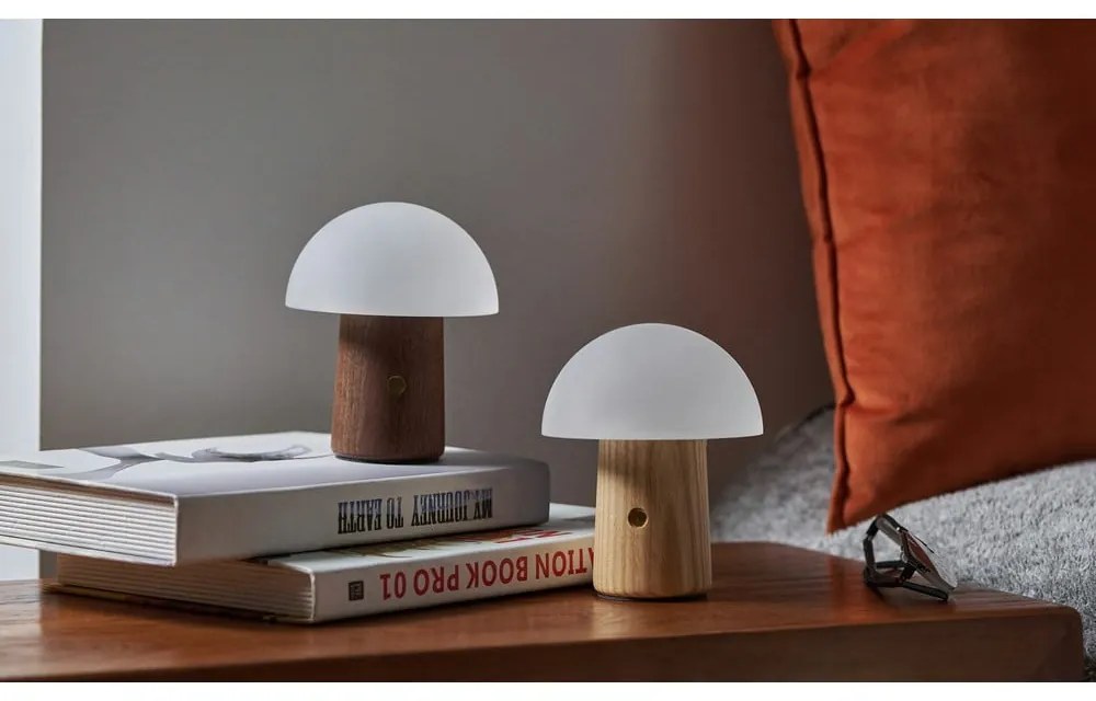 Natúr színű szabályozható asztali lámpa üveg búrával (magasság 13 cm) Alice – Gingko