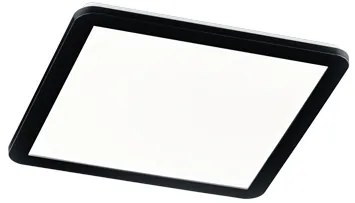 Négyzetes mennyezeti lámpa fekete 40 cm, beépített LED-del, 3 fokozatban szabályozható, IP44 - Lope