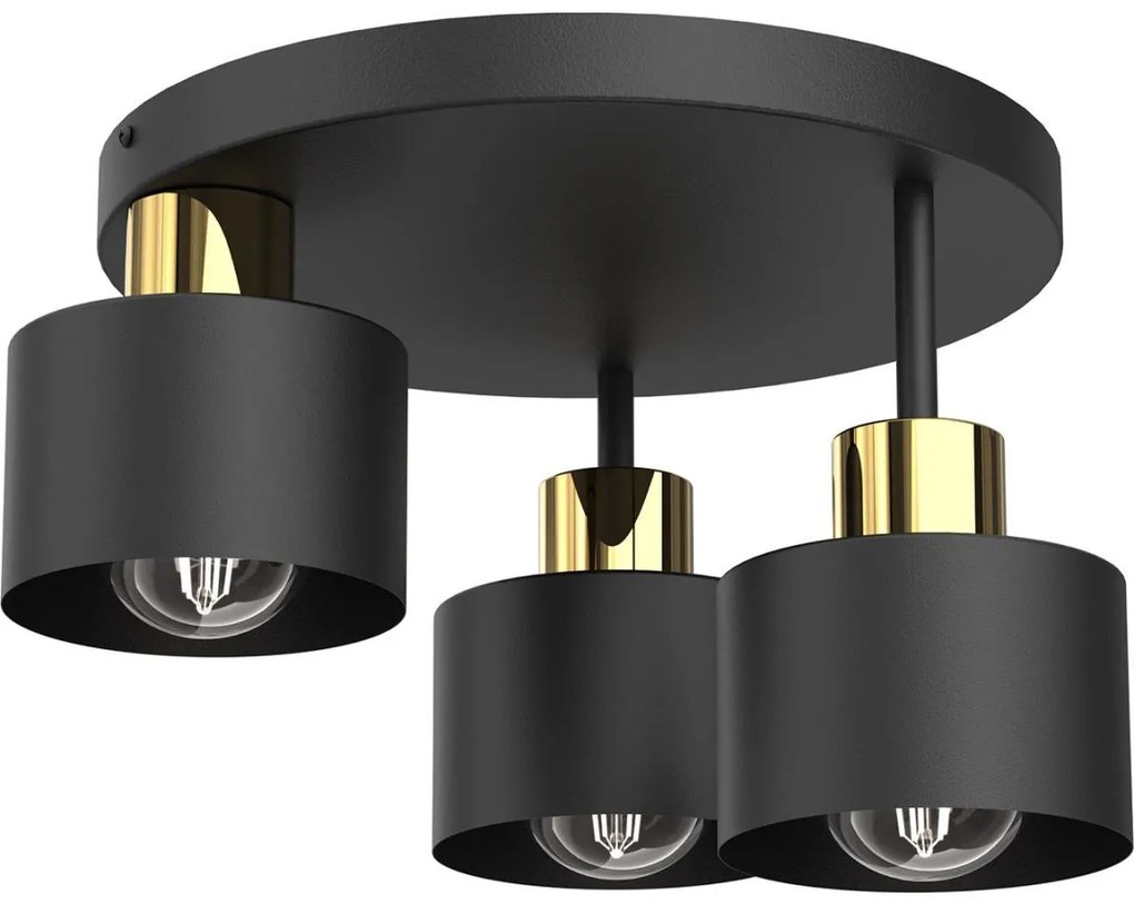 Mennyezeti lámpa PARKLA 3xE27/15W/230V fekete/arany