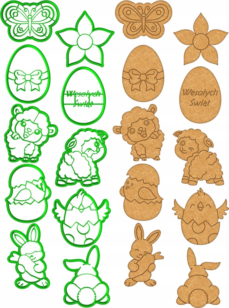 Húsvéti mézeskalács formák Húsvéti lyukasztók XXL szett 10db-os