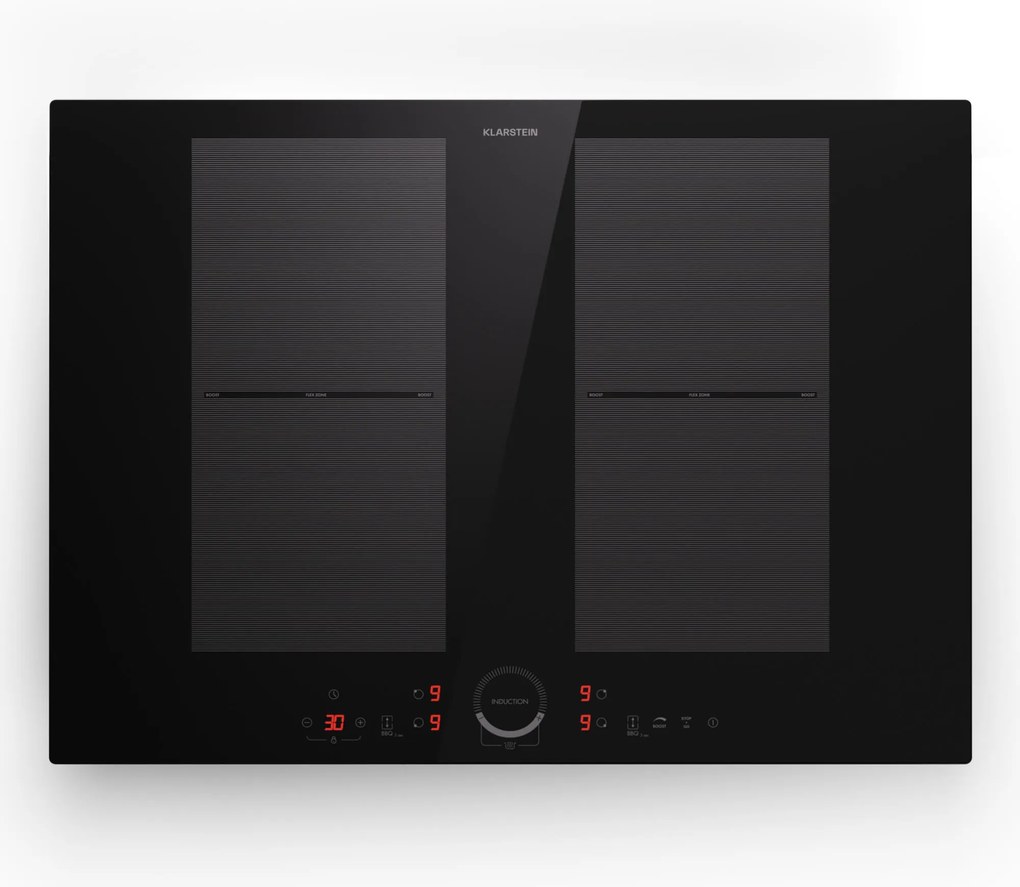 Klarstein Delicatessa 70 Flex, beépíthető indukciós főzőlap, 4 zóna, 7000 W, üvegkerámia