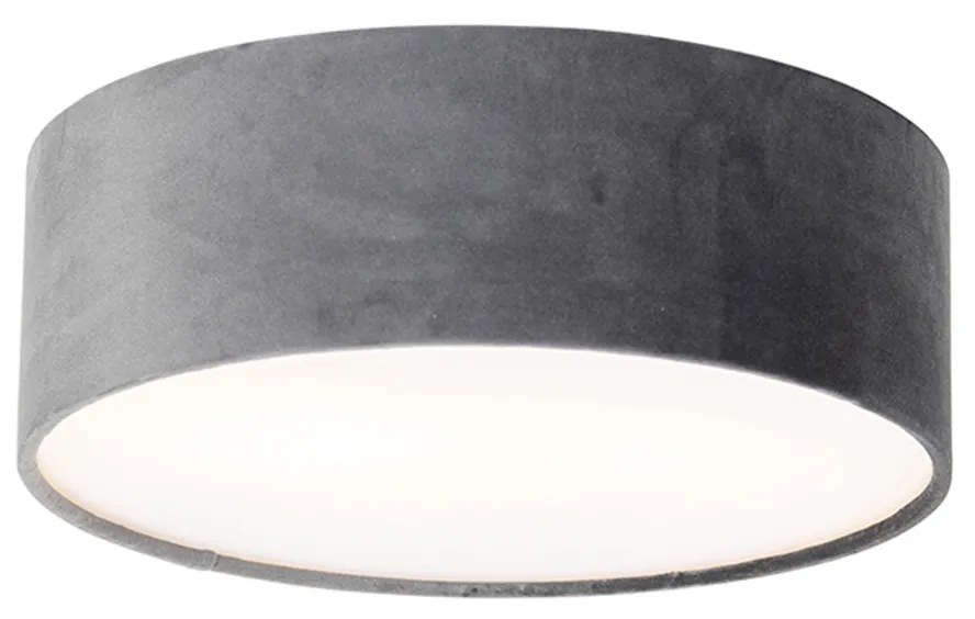 Modern mennyezeti lámpa szürke 30 cm arany belsővel - Drum