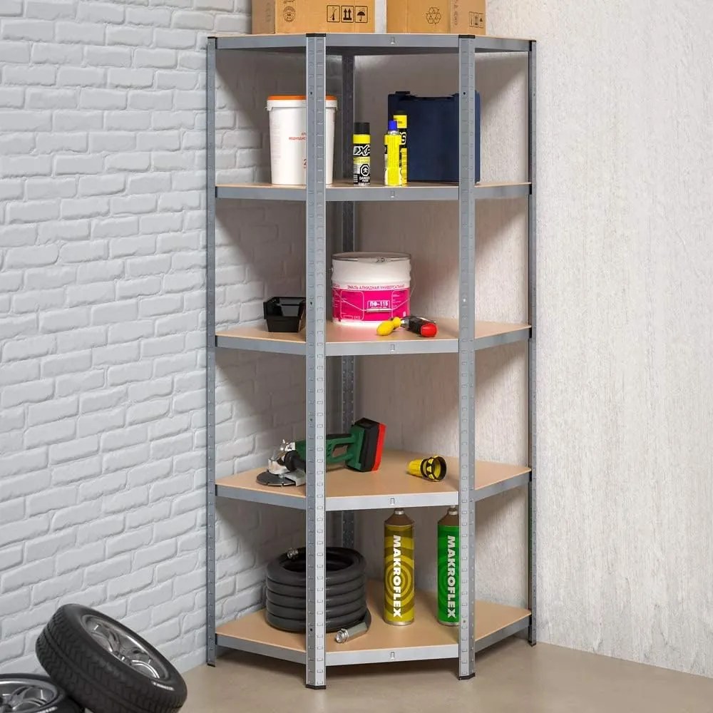monzana® Sarokpolc 180x70x40 cm - ezüst
