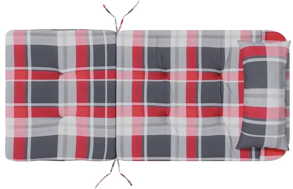 Székpárna Sakktábla 2 pcs Piros kockás minta 58 x 77 x 4.5 cm