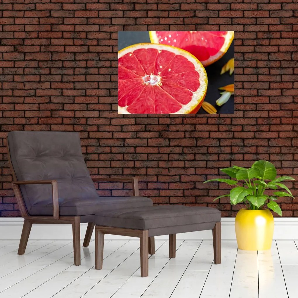 Szeletelt grapefruit képe (üvegen) (70x50 cm)