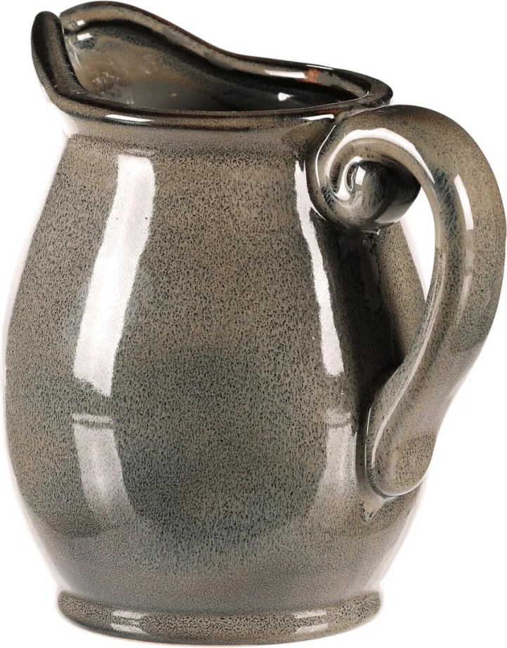 Kerámia váza kancsó formájú, kicsi, szürke