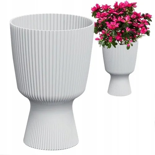 Műanyag Virágtartó Fehér 19x28CM 3,7L Kerek Milly Lengyel Termék