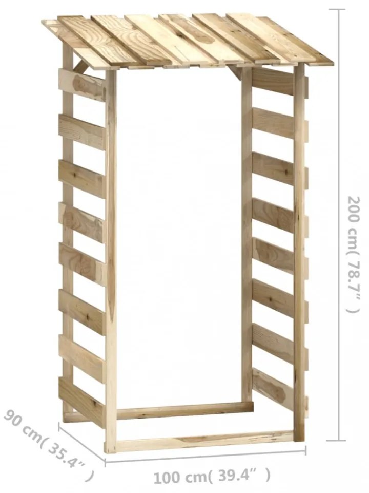 impregnált fenyőfa pergola tetővel 100 x 90 x 200 cm