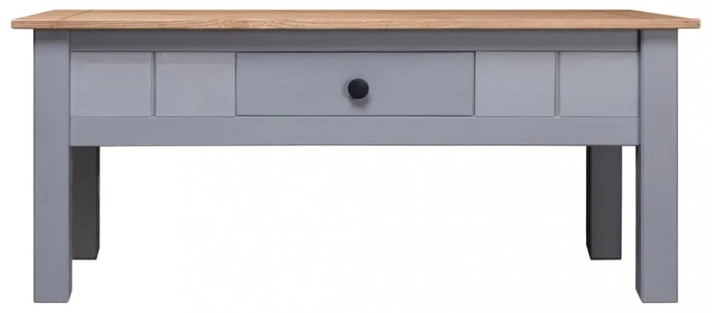 vidaXL szürke tömör fenyőfa panama dohányzóasztal 100 x 60 x 43,5 cm