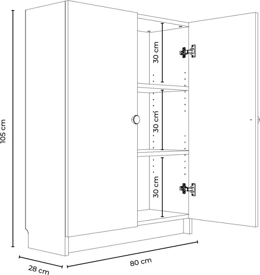 Könyvespolc, antracit, 80 cm – Bili3
