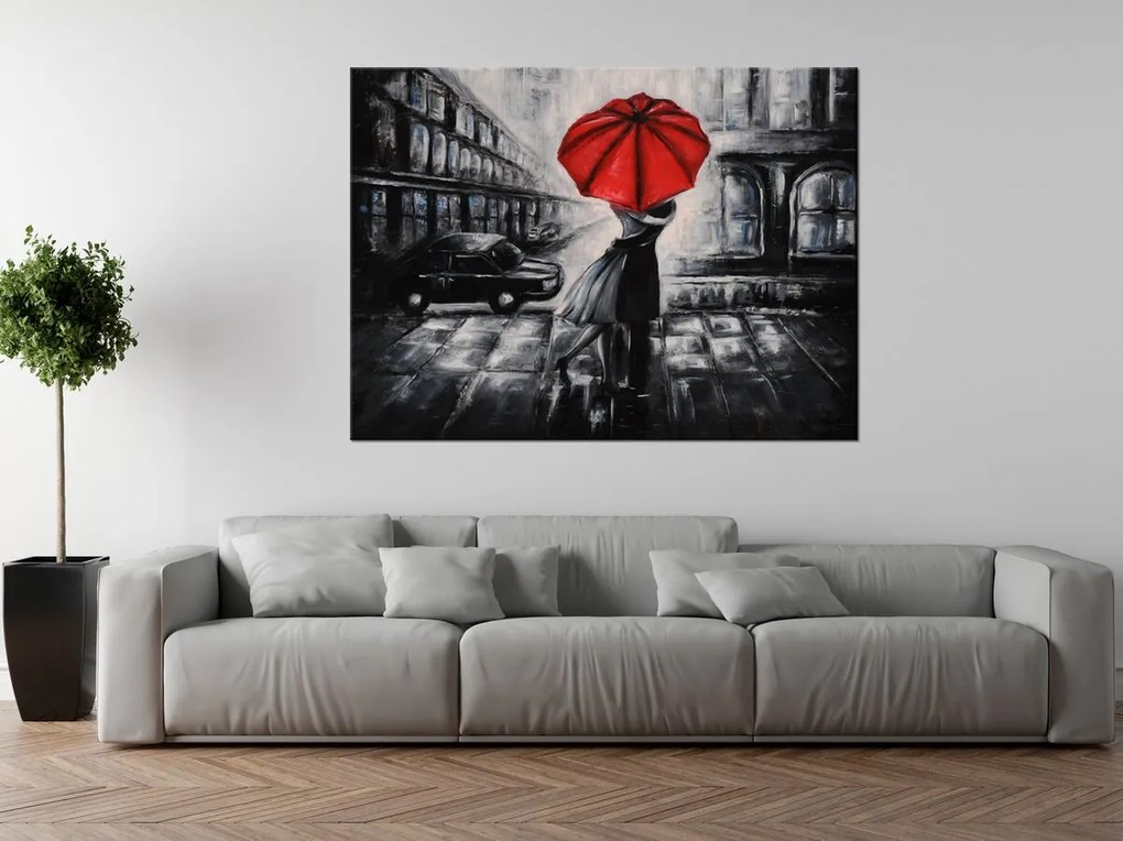 Gario Kézzel festett kép Vörös csók az esoben Méret: 100 x 70 cm