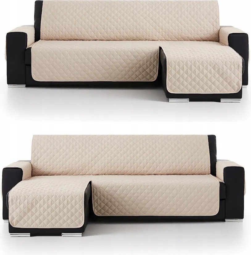 Kanapé ágytakaró sarokvédő 240 cm bézs steppelt ágytakaró