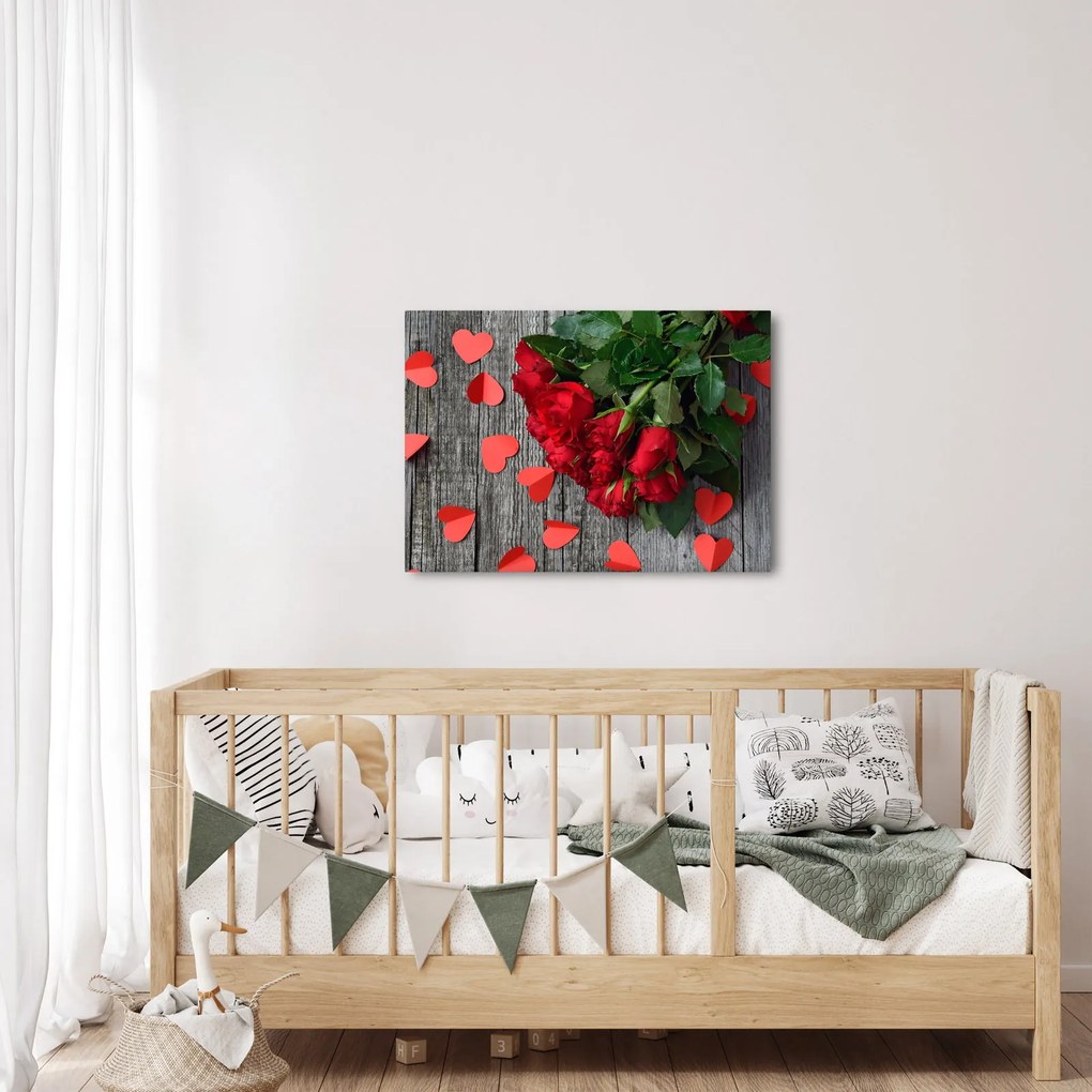 Kép - csokor rózsa (70x50 cm)